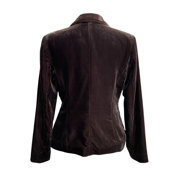 Y2K Velvet Tailored Blazer Brown Dark Academia Holiday Event Whimisigoth-8 - Picture 11 of 16